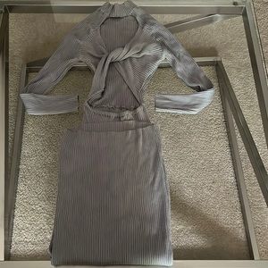 “My Sweater Half” Form Fitting Grey Sweater Dress